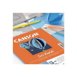 Canson Iris Vivaldi - Paquet 25 feuilles de papier couleur A4 - 185g/m² - Assortiment jaune/rose/rouge