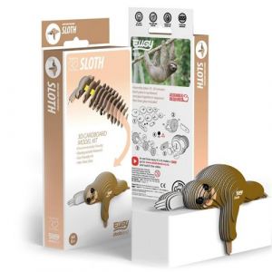 Eugy Puzzle 3D paresseux 11 x 6,5 cm carton brun 24 pi&egrave;ces