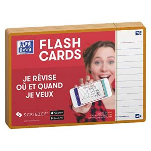 Oxford 80 flashcards - 10,5 x 14,8 cm - Flash 2.0 - Ligné - cadre orange
