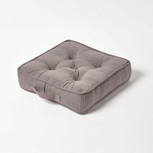 Coussin De Sol Gris Rajput Tissé Main