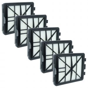 Vhbw 5x Filtre remplacement pour K&auml;rcher 6.414-805.0, 64148050 pour aspirateur - filtre de sortie d'air (filtre EPA), noir / blanc