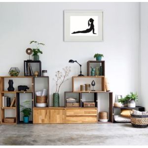 Shot Cadre Photo Yoga 30x40cm avec P e Partout Tableau Bois Verre (BLANC)