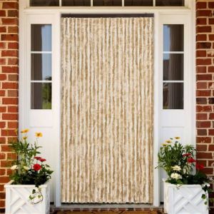 VidaXL Rideau anti mouches beige 100x200 cm chenille