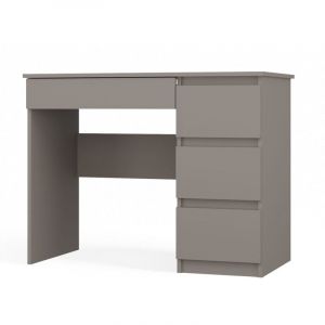 MESO - Bureau droit style moderne bureau/chambre d'ado - 98x51x76 cm - 4 tiroirs - Gris