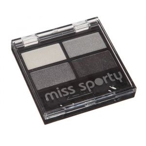 Miss sporty Palette d'ombre à paupières Shadow - Blanc, gris, gris foncé et argent Quattro 404