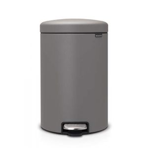 Brabantia 119163 - Poubelle à pédale newIcon, 20L, Mineral Concrete Grey