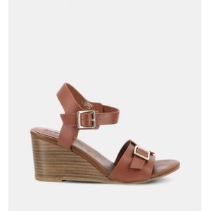 Kickers Sandales compensées Vodou en cuir Marron - Couleur Marron - Taille 40