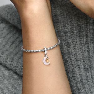 Pandora Charm Pendant Clé et Lune Bimatière - Taille one size