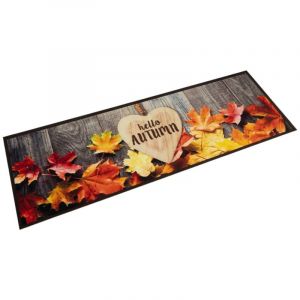 VidaXL Tapis de cuisine lavable impression d'automne 45x150 cm velours