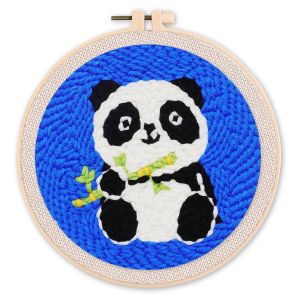 Punch Needle : Bébé Panda - avec cadre