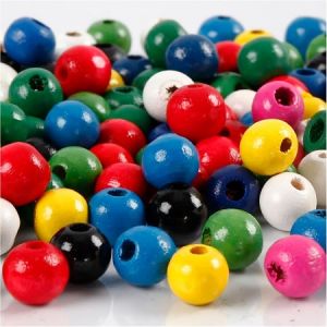 Creotime Mélange de perles en bois - Multicolore - 8 mm - 1200 pcs environ