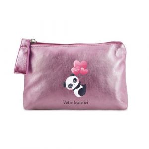 Image de Porte monnaie Taperso personnalisable rose motif panda et ballon