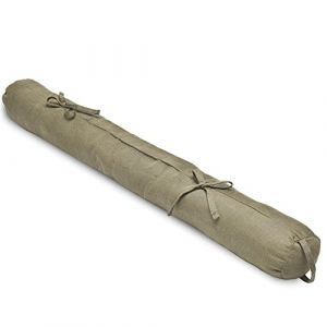 Image de Beautissu Viento Boudin bas de porte – 100% Coton – 120x10cm Taupe – Boudin de fenêtre avec passant – Bas de porte isolant