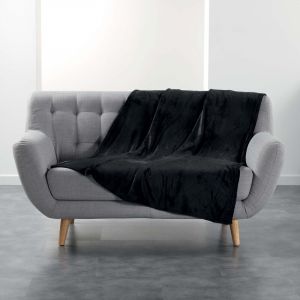 Plaid Uni en Flanelle "Flanou" 125x150cm Noir Prix