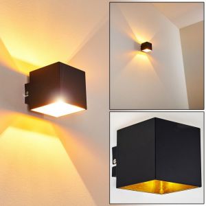 Hofstein Applique murale Varco en métal noir avec interrupteur intégré, effet Up & Down sur le mur, 1 ampoule G9, 28 Watt incluse