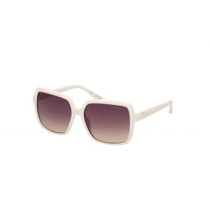 Guess Femme GU00157 21B Lunettes de soleil Injecté Blanc Fumée Carré Normale