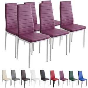 Image de P'tit Albatros 2708 MILANO Lot de 6 chaises, pourpre