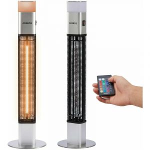 Arebos 1500 Watt Stand Heater incl.16 Couleurs de Lumi&egrave;re LED Avec T&eacute;l&eacute;commande