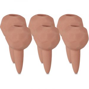 Relaxdays Arrosage en Terre Cuite, en Lot de 6, diamètre : 6 cm, arrosage dosé de Vos trésors Verts, Marron