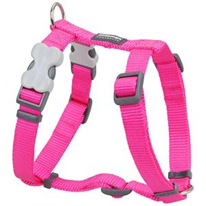 RedDingo Harnais uni pour chien Rose fuchsia Taille S 15 mm