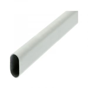Barre de penderie ovale 30x15mm longueur 100cm blanc