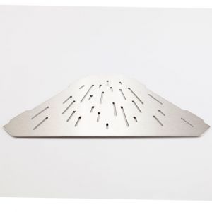 Maya inox brosse - tablette d'angle hexagonale motif strie- 2mm