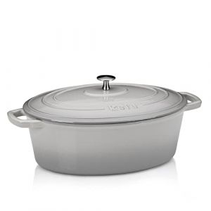 Kela Bräter Calido 9,3l oval 36x29x15cm Gusseisen hellgrau