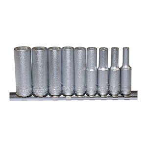 Jeu de douilles sur rail 1/4 long 4-13mm 9 pcs Teng Tools M1407