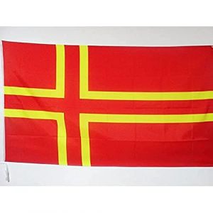 AZ FLAG - Drapeau Normandie croix de saint Olaf - 150x90 cm - Drapeau Mouvement Normand 100% Polyester Avec Fourreau et cordelette - Pavillon 110 g