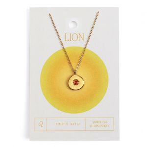 Nature & Découvertes Collier du zodiaque acier doré et strass en verre collection Aura