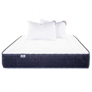 Matelas 140x200 cm, Nuage, 24 cm, mousse m&eacute;moire de forme, mi-ferme, face &eacute;t&eacute;/hiver + 2 oreillers