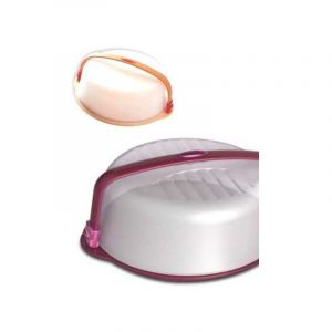 Home Biesse Casa D&ocirc;me &agrave; g&acirc;teau 09912 avec joints de s&eacute;curit&eacute;, Blanc/Violet