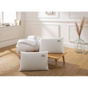 Ensemble accessoires pr&ecirc;t &agrave; dormir - couette + prot&egrave;ge-matelas + oreillers - blanc - pour lit en 90 cm