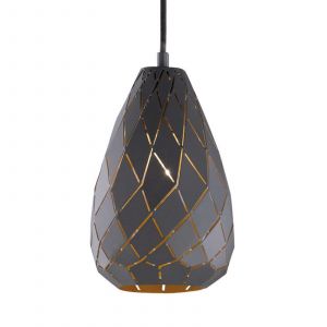 Trio Anthracite et dorée - suspension Onyx