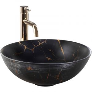 Réa Vasque à poser lavabo stella black marble brush