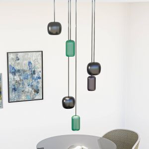Suspension à intensité variable 'Narion' en métal pour salon & salle à manger