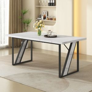 Wishdor - Ensemble de meuble tv 200 cm blanc et table basse blanche