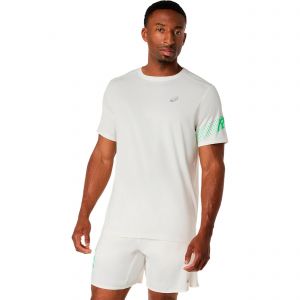 Asics Icon Maillot de course Hommes-beige, vert, Taille XS