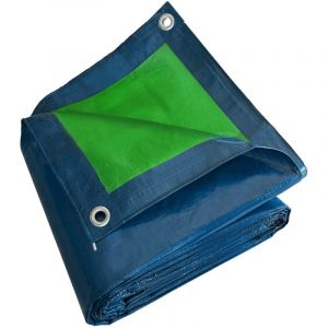 B&acirc;che de Protection 2x3 m SR150MU Bleue et Verte - Haute Qualit&eacute; - B&acirc;che d'ext&eacute;rieur imperm&eacute;able avec oeillets - Tecplast