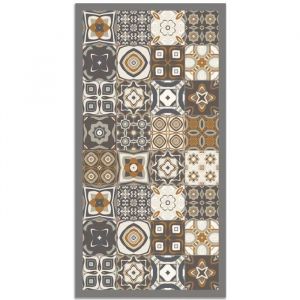 Tapis vinyle carreaux ciments orange 80x300cm