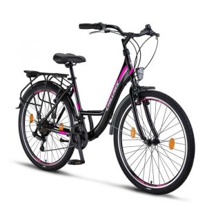 Chillaxx Strada Premium City Bike - Couleur Noir, frein en V, 26 pouce