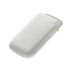 Blackberry ACC-32917-202 - Etui cuir blanc pour Blackberry 8520 Curve. 8900 Curve. 9300 Curve. 97XX Bold - Logo m&eacute;tal apparent