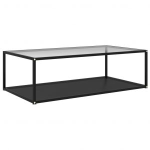 Image de VidaXL Table à thé Transparent et noir 120x60x35 cm Verre trempé