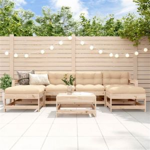 VidaXL Salon de jardin 7 pcs Bois de pin massif