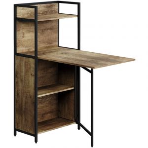 Bureau Savio, Chêne rustique, 57x30cm avec plateau de table pliant, Vicco