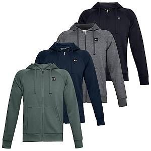 Under Armour Mens 2020 Rival Fleece Soft Brushed Raglan Full Zip Hoody Noir M