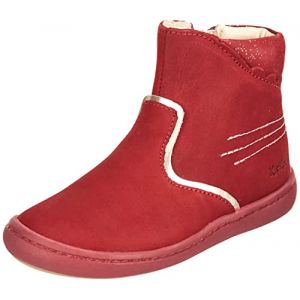 Kickers Boots Cuir Kickpoppy Rouge - Couleur Rouge - Taille 24
