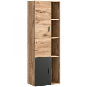 Ebuy24 - Colonne suspendue 2 portes 44x35x144 cm ch&ecirc;ne et anthracite - graddo