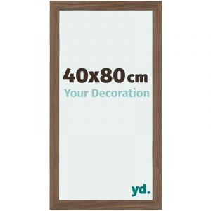 Yd. - Your Decoration - 40x80 cm - Cadres Photo en mdf Avec Verre acrylique - Anti-Reflet - Excellente Qualit&eacute; - Noyer Fonc&eacute; - Cadre Decoration