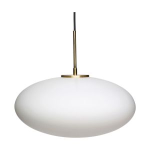 Suspension en verre opal blanc et laiton Muse - Hübsch